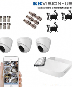 Lắp đặt trọn gói 3 Camera Kbvison 2M KX-2011S4 + Đầu ghi KX-8104H1+Ổ cứng 500GB