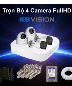 Lắp đặt trọn gói 4 Camera Kbvison 2M KX-2011S4 + Đầu ghi KX-8104H1+Ổ cứng 500GB