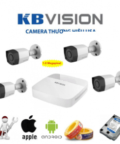 Lắp đặt trọn gói 4 Camera Kbvison KX-1003C4 + Đầu ghi KX-7104SD6+Ổ cứng 500GB